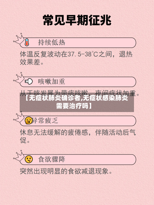 【无症状肺炎确诊者,无症状感染肺炎需要治疗吗】