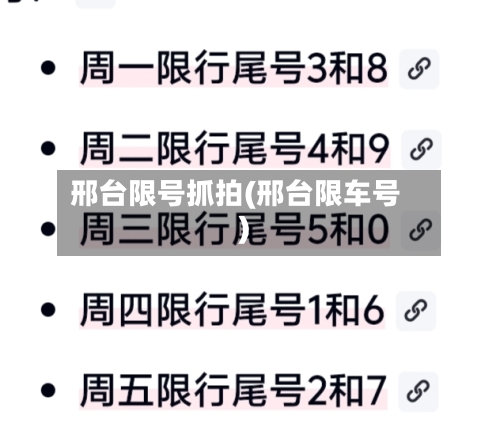 邢台限号抓拍(邢台限车号)-第2张图片