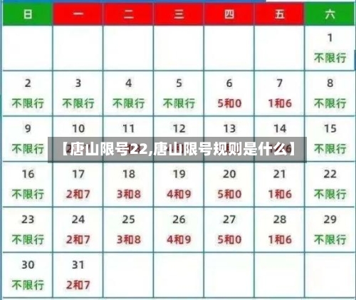 【唐山限号22,唐山限号规则是什么】