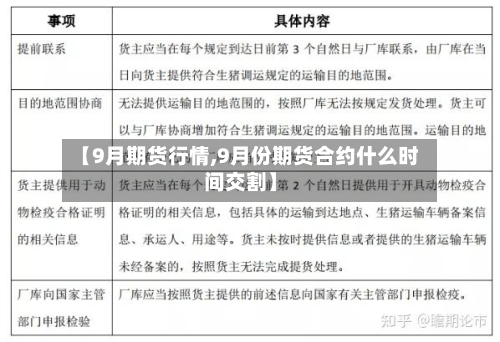 【9月期货行情,9月份期货合约什么时间交割】