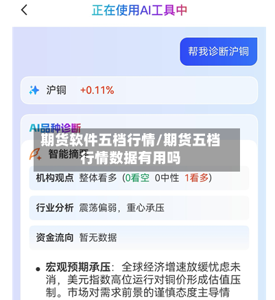 期货软件五档行情/期货五档行情数据有用吗